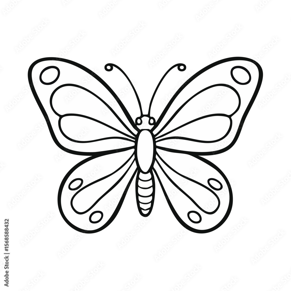 Poster elegant butterfly with ornate wing pattern isolated on black backdrop for design projects with a min