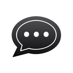 Fototapeta premium Minimalist Dark Chat Bubble Icon Symbolizing Communication and Online Conversation on Black Background