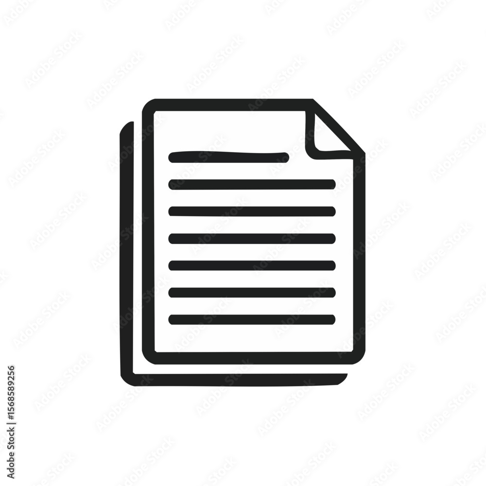 Aufkleber simple icon of stacked documents or papers with lines on a black background
