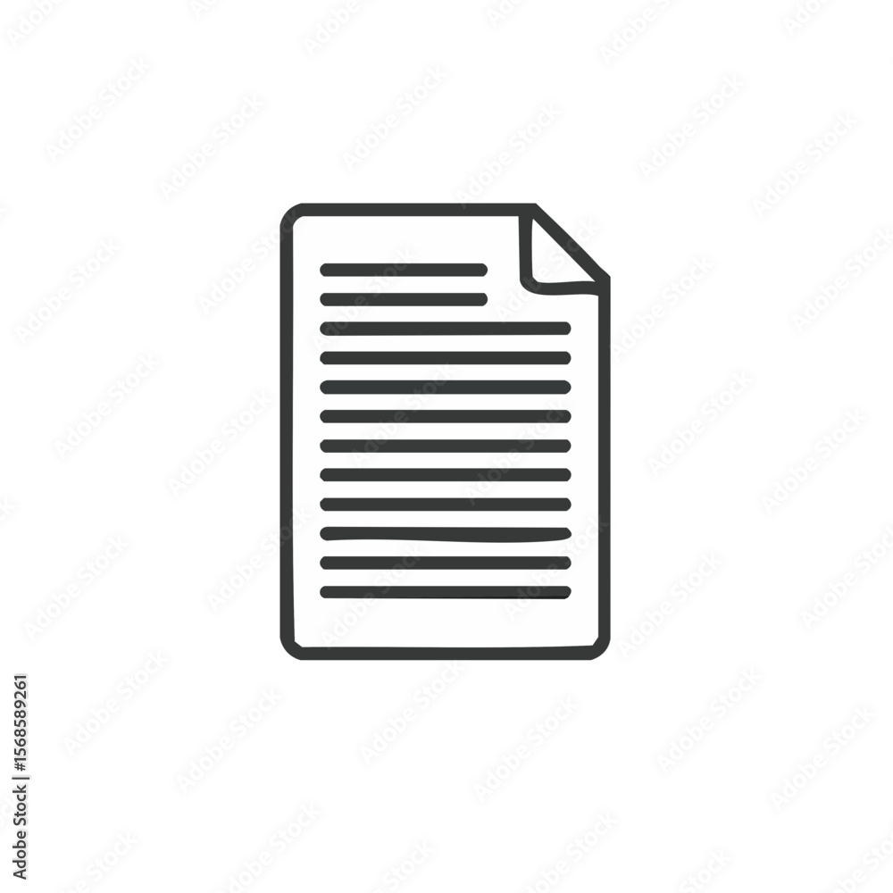 Poster document icon on black background representing file, note, text, page for website