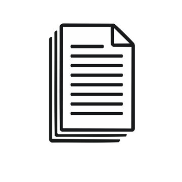 Stack of white documents with text lines, paper sheets vector, icon illustration