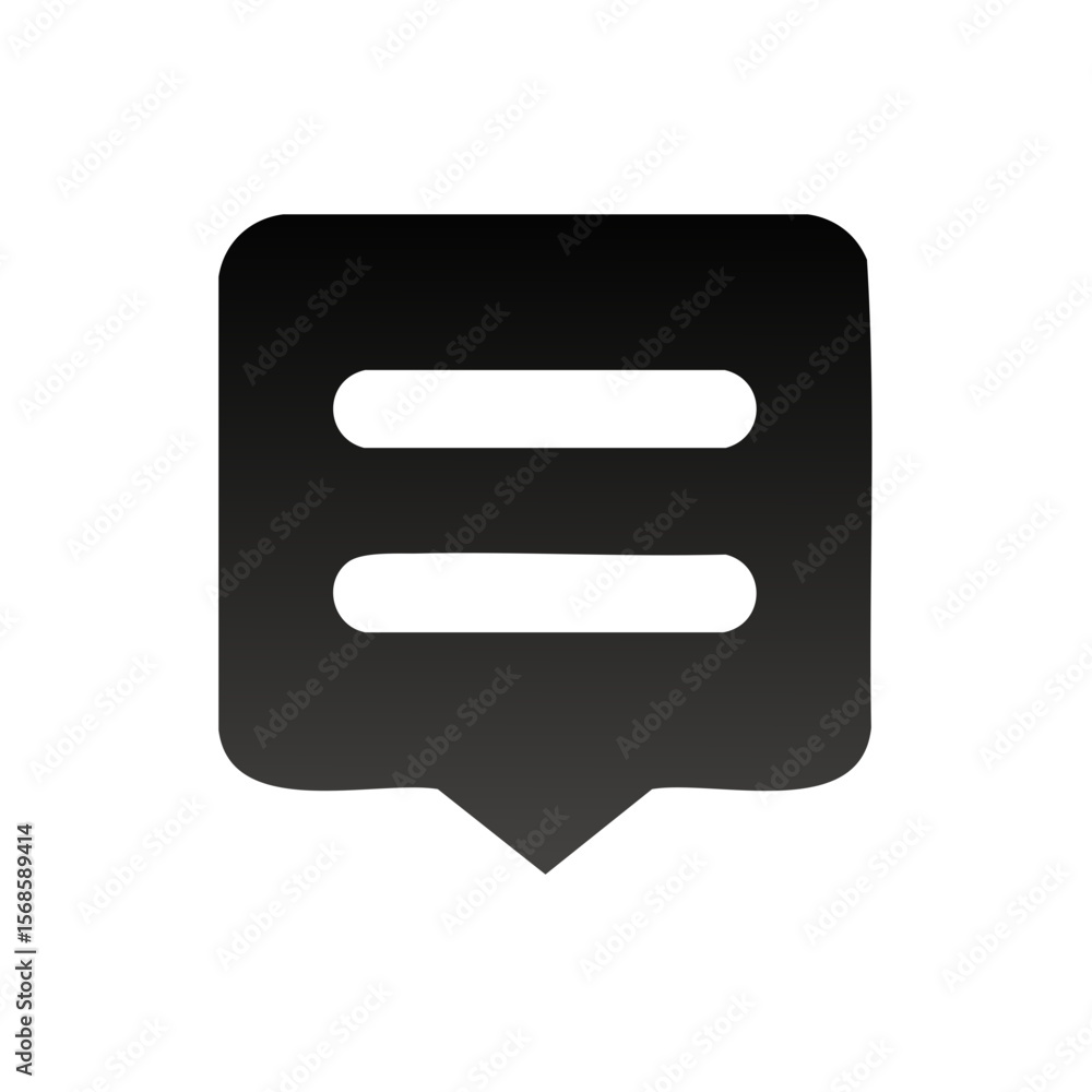 Poster communication bubble icon for digital chat or text messaging app interface on black background
