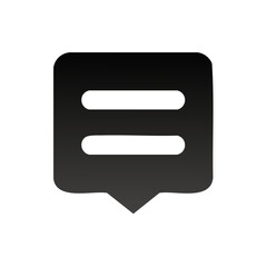 Communication Bubble Icon for Digital Chat or Text Messaging App Interface on Black Background