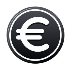 Obraz premium Euro currency symbol depiction of financial element for Europe against a black background representing finance and monetary system