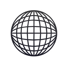 Geometric Globe Sphere Illustration on Black Background Modern Grid Design