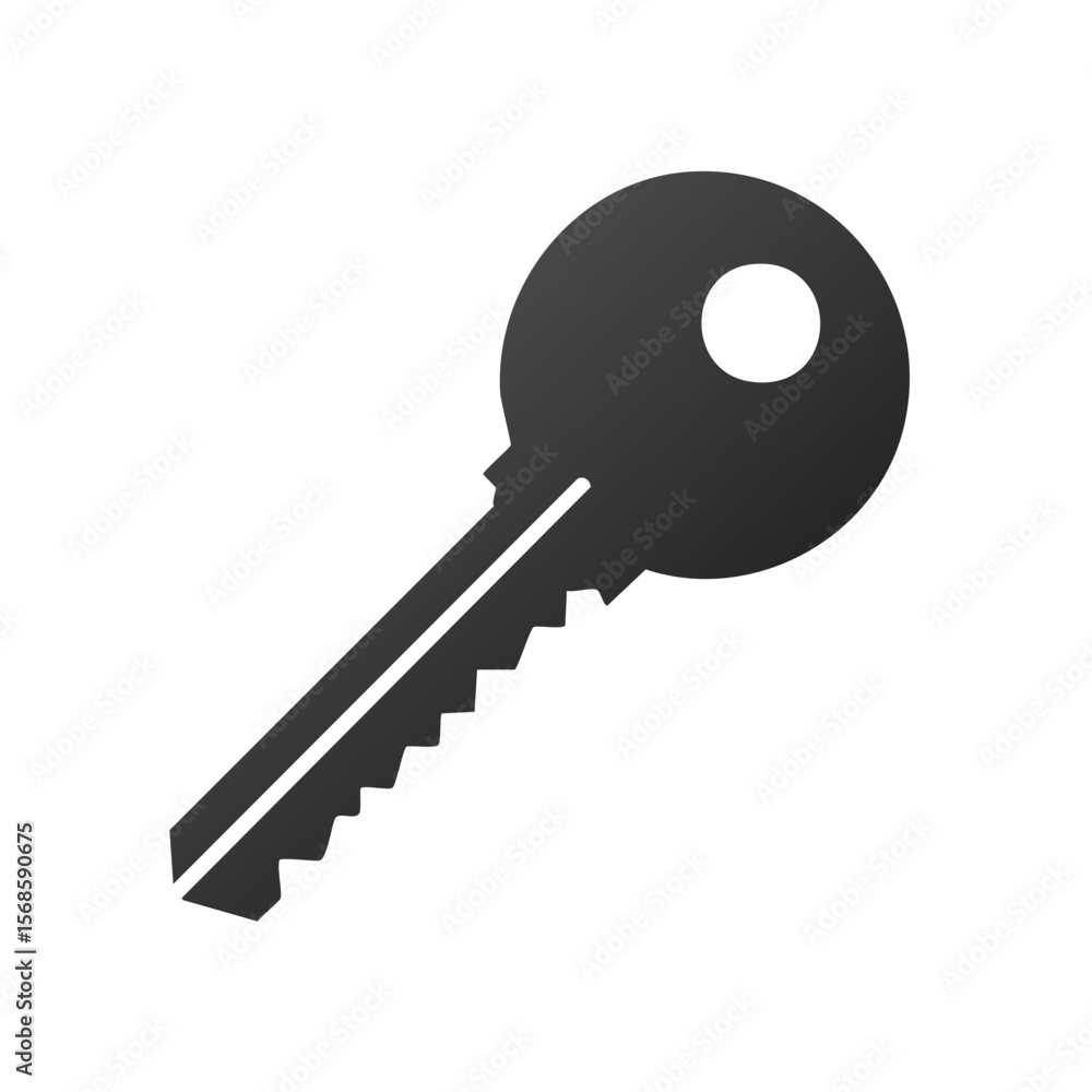 Aufkleber modern key on black background symbolizing security, access and control for privacy