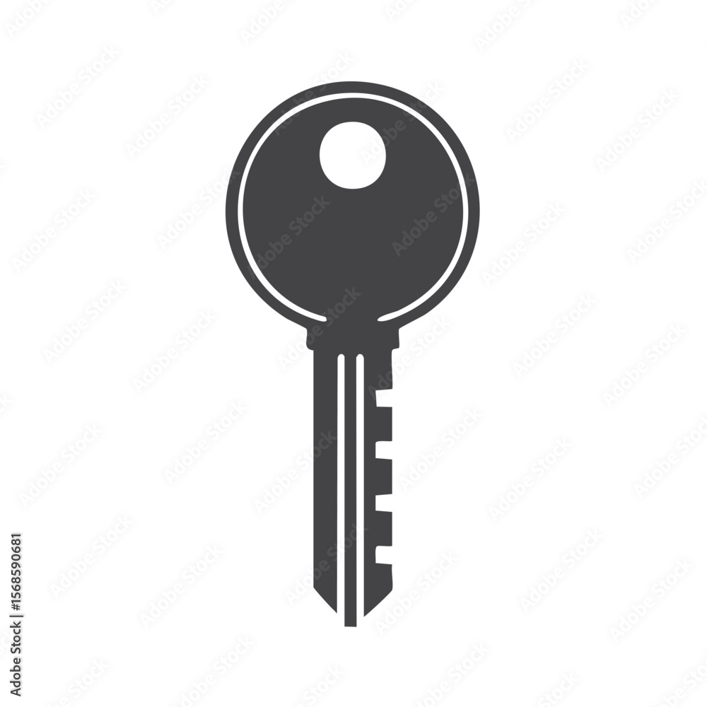 Poster classic key icon illustration for security access and privacy concepts on dark background simple min