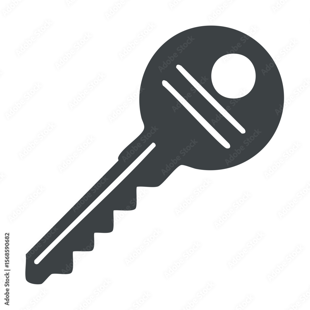 Poster isolated simple key image for access unlock safety and security icon. key flat design minimal style 