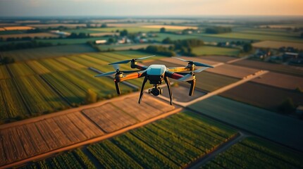 Drone soars over vibrant, rich farmland