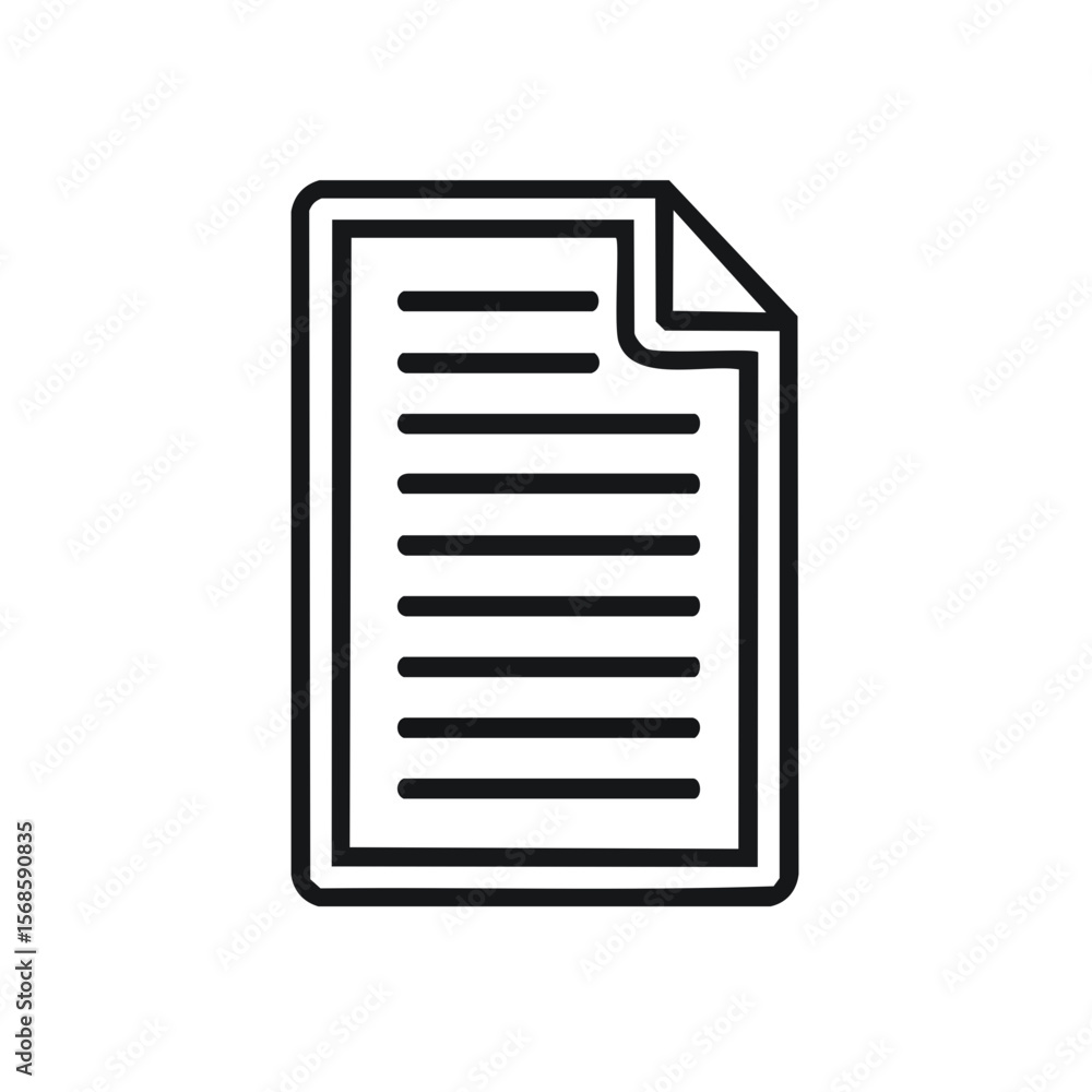 Aufkleber paper document line icon design for report data information and office concept presentation