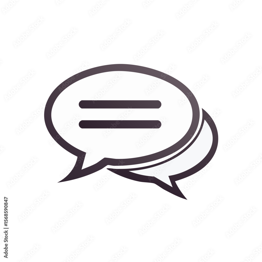 Aufkleber speech bubbles representing communication conversation dialogue and chatting with a black background