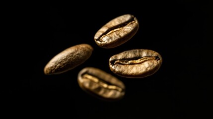 Coffee Bean on Black Background