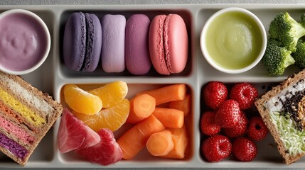 Colorful and Healthy School Lunch