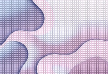 Abstract Purple and Pink Grid Background with Wavy Shapes