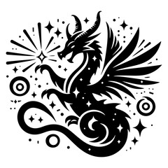 AI-generated vector illustration of a fantasy dragon

