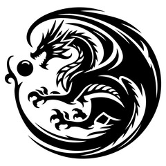 AI-generated vector illustration of a fantasy dragon


