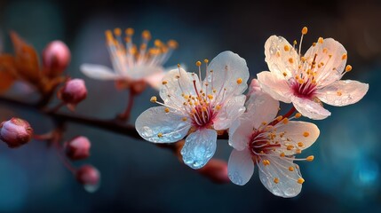Delicate Dew-Kissed Blossoms