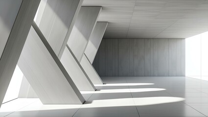Obraz premium a minimalist modern architectural with large diagonal concrete columns