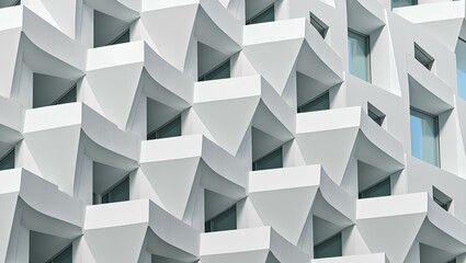 a modern architectural facade with a repeating pattern