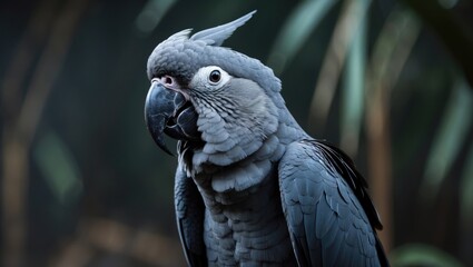 The Palm Cockatoo Is A Large Smoky-Grey Or Black Parrot Of The Cockatoo Family Native To New Guinea, with space for text.