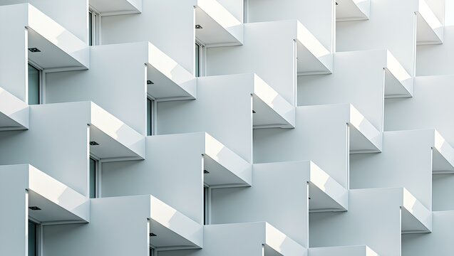 a modern architectural facade with a repeating pattern