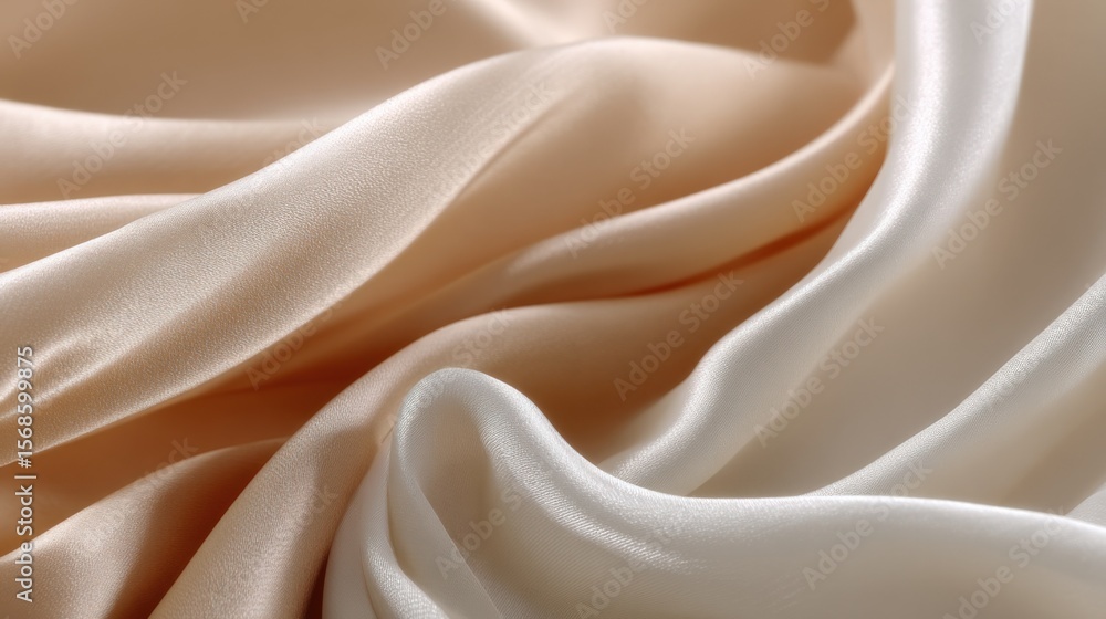 Aufkleber luxurious smooth silky fabric with flowing gentle folds in elegant neutral tones perfect for fashion