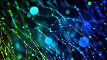 Abstract digital network glowing lines