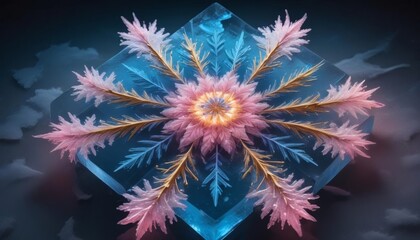 Intricate Crystal Snowflake Art A Stunning Digital Artwork