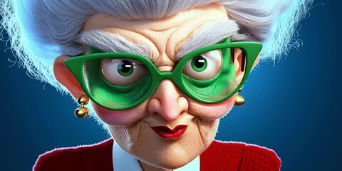 Modern Mrs Claus - Santa's wife in her Christmas style with a green tinge for a modern 2025 seasonal holiday