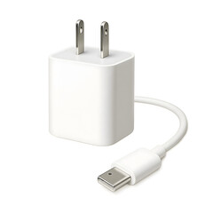 White USB Charger Plug Adapter Isolated