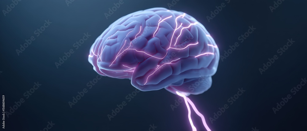 Poster dynamic neural activity visualization abstract digital space 3d graphic futuristic environment close