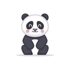 Naklejka premium Cute cartoon panda character with a joyful expression, perfect for children's illustrations and designs.