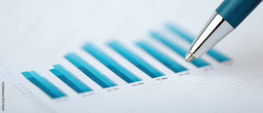 Poster analyzing business growth trends through data visualization office environment infographic close-up 