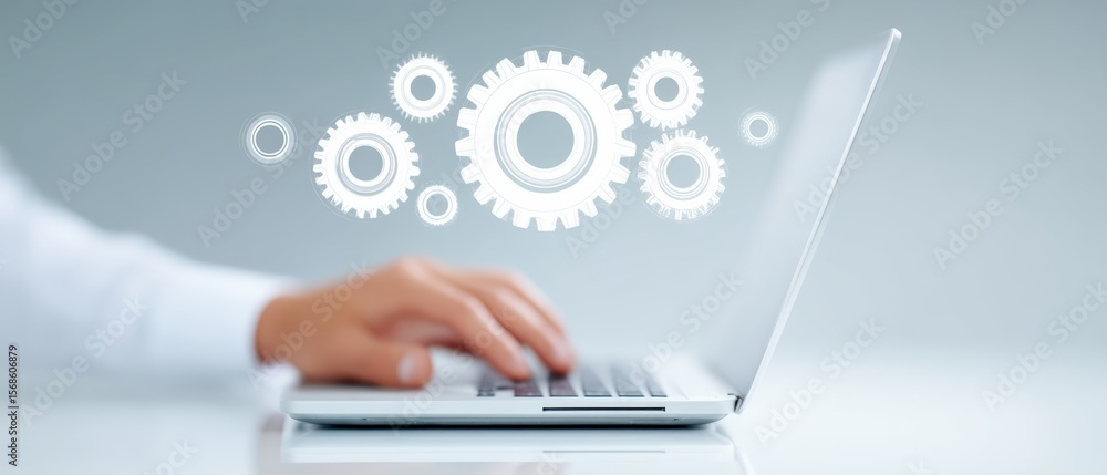 Poster enhancing productivity business technology workflow office space digital innovation professional env