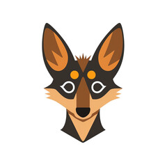 Obraz premium Stylized illustration of a coyote's face in earthy tones.