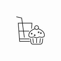 cupcake drink meal icon sign vector