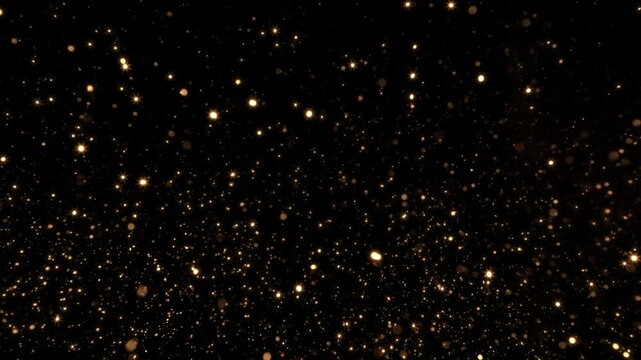 Luxury gold shimmer background with gently moving flakes, ideal for premium packaging or elegant video overlays