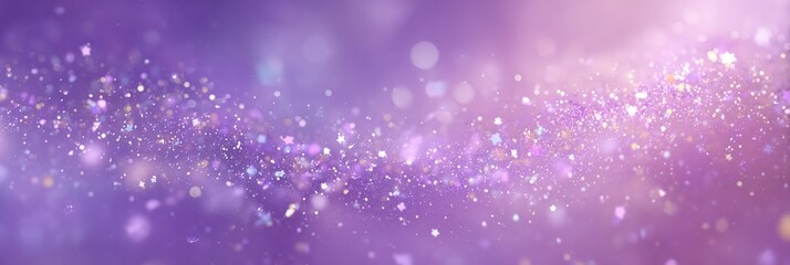 Obraz premium Purple Dreamy Glitter Sparkle Background with Bokeh and Stars
