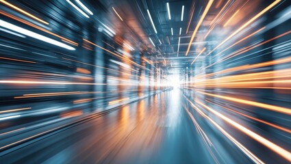 Abstract dynamic technology motion background with blurred effect and empty space for text.