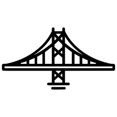 Bridge icon in vector style illustrating structural design features