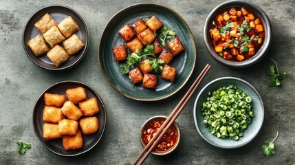 Assorted Asian-style dishes