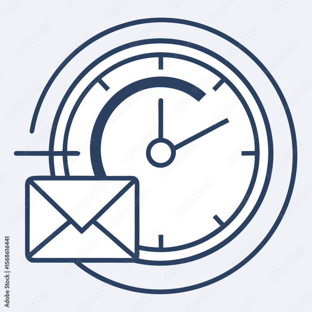 Poster urgent email delivery concept a stylized clock and envelope icon symbolizing fast communication and 