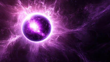 Cosmic sphere of vibrant purple energy