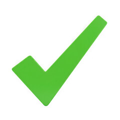Green check mark isolated on transparent background