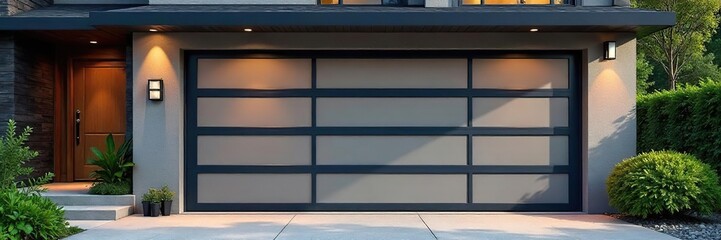 Sleek Modern Automatic Garage Door Opener Convenient and Secure Home Access