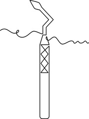 one line art gum rubber tip vector illustration. line art, one continuous line, simple, hand drawn and sketch style. for icons, symbols, signs or logos. PNG