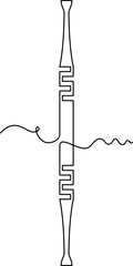 one line art Tartar Scraper vector illustration. line art, one continuous line, simple, hand drawn and sketch style. for icons, symbols, signs or logos. PNG