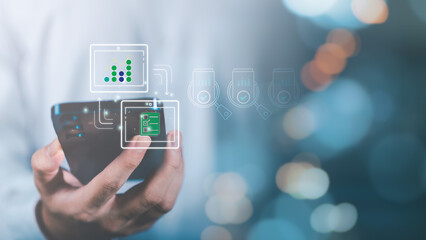 Accountant showing office document auditing concept ,plan review process and assess correctness ,Management of important document storage of organization ,document system ,accountant Audit documents