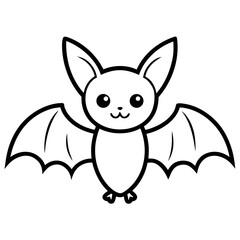Bat on white background