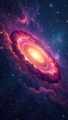 Mesmerizing Nebula Swirls Across Vibrant Starfield Cosmic Dust and Gas Illuminate the Vast Expanse of Space, Perfect for Science Fiction, Fantasy, and Astronomy Projects.
